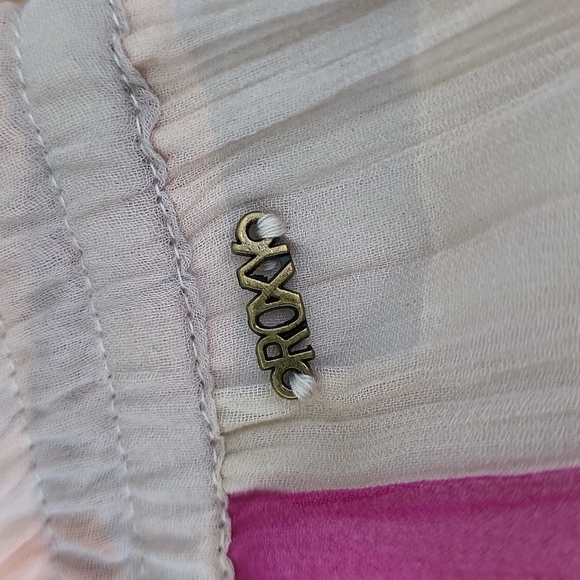 (XL) Roxy High Low Hem Romantic Bohemian Vacation Caribbean Ruffled Color Block - Picture 6 of 11